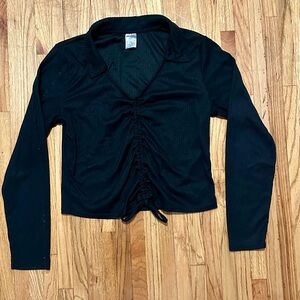 No Boundaries Black Ruched Blouse